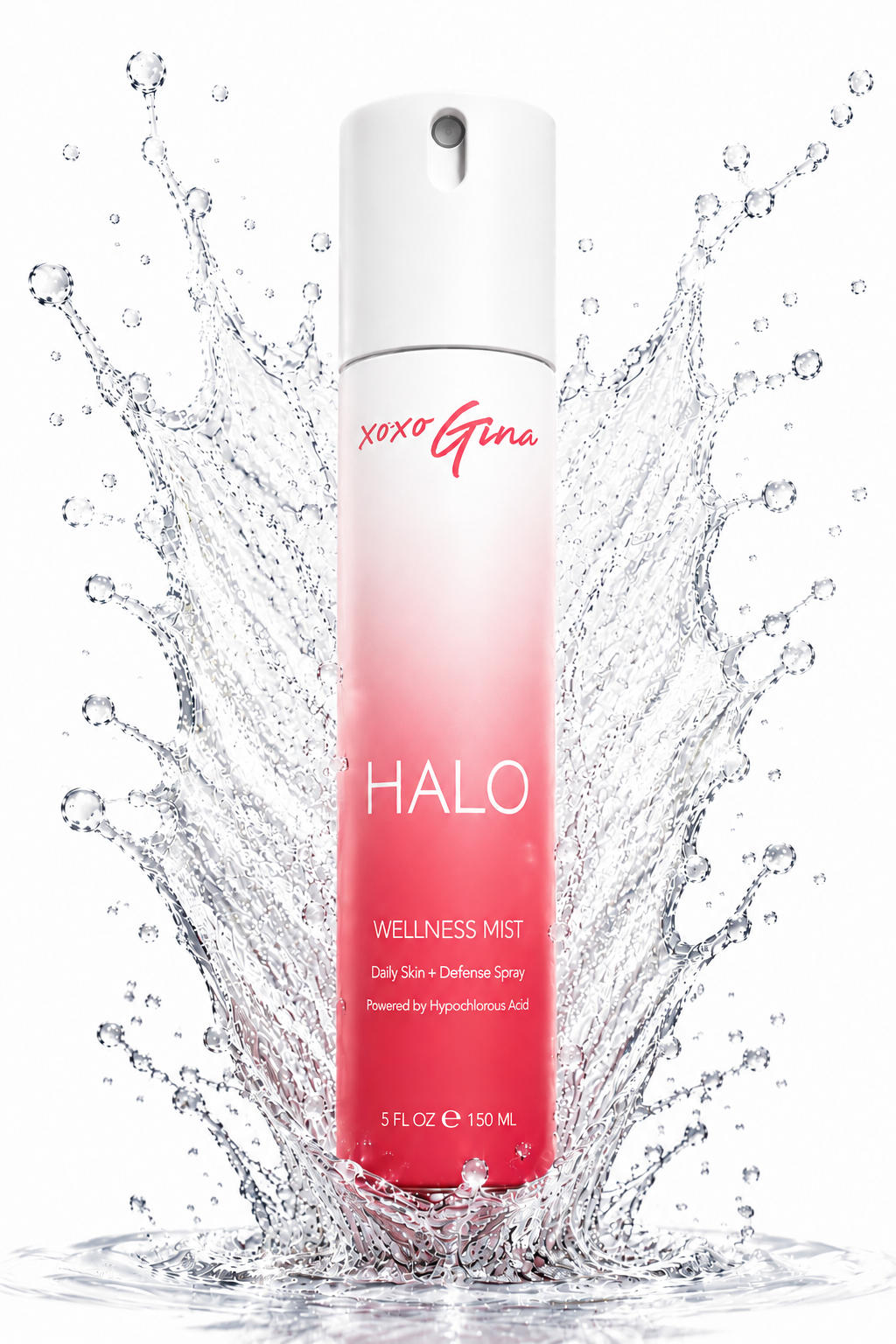 Xoxo Gina HALO Wellness Mist in a water splash